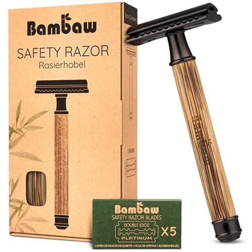 Bambaw Rasierhobel Mit Bambusgriff | Safety Razor Für Damen Und Herren | Naßrasierer | Einklingen Rasierer | Zero Waste Produkte | Eco Rasierer Öko