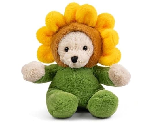 Little Living Nature Kuscheltier Sonnenblume | Weiches Stofftier Blume Geschenk für Kinder Öko