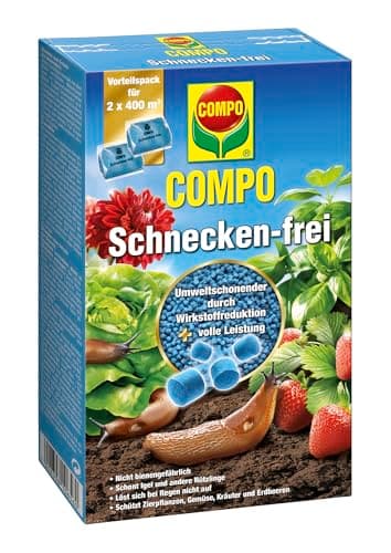 COMPO Schnecken-frei - Schneckenkorn - regenfest - Streugranulat gegen Schnecken im Vorteilspack - reicht für bis zu 800 m² - 2x200 g, Schneckenfrei, Blau