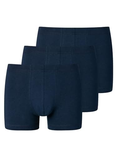 Schiesser Herren 3 PACK Unterwäsche Shorts mit weichem Bund Bio Baumwolle Multipack - 95/5 Organic, dunkelblau_173988, 6/ L Bio