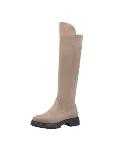 Tamaris Damen Overknee Textil Vegan; TAUPE, EU 40 Vegan
