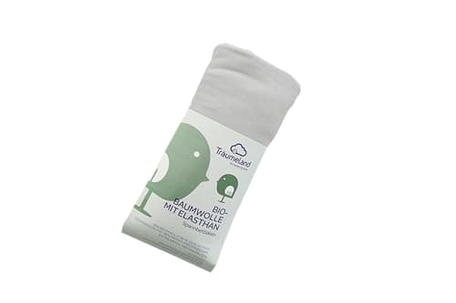 Träumeland Spannbettlaken Bio-Baumwolle mit Elasthan hellgrau 100 x 100 cm Bio