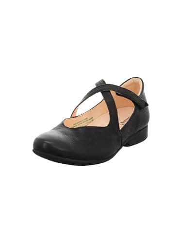 Think! Damen GUAD2 chromfrei gegerbte nachhaltige Halbschuhe, SCHWARZ 0000 Öko
