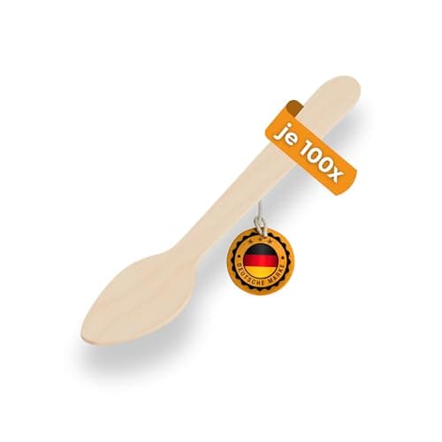 Logipack Gero - Holzbesteck Set – 100% biologisch abbaubar, plastikfrei – umweltfreundliches Einwegbesteck für Party, Picknick, Catering & Events (Kaffeelöffel - 100 Stk.) Bio Öko