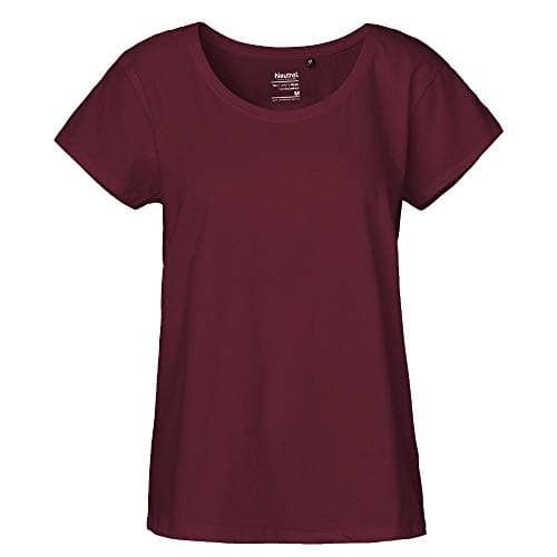 Neutral Damen Loose Fit T-Shirt aus 100% Bio- und Fairtrade-Baumwolle | Lässig, Komfortabel und Nachhaltig | Perfekt für Freizeit und Alltag | Bordeaux, XXL Bio Öko