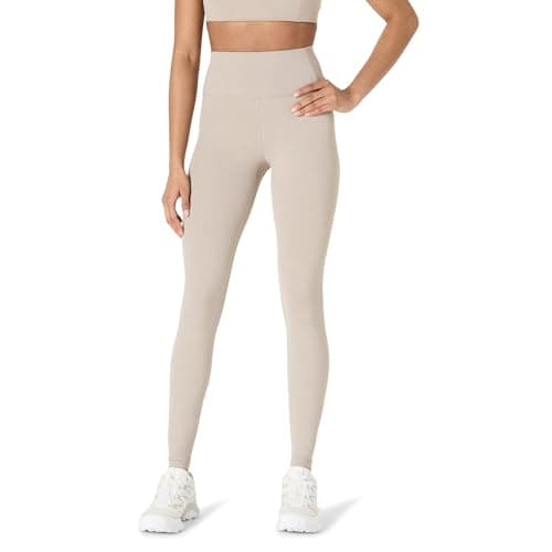 Amazon Essentials Damen Active FormFlex Butterweiche Yoga-Workout-Leggings, hohe Taille, volle Schrittlänge von 70 cm, Taupe, M
