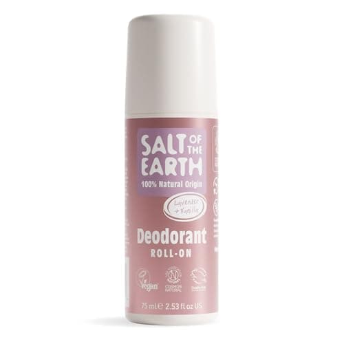 Salt Of The Earth Natürlicher Deo Roller Lavendel & Vanille - 100% Natürliche Inhaltsstoffe - Wirksamer Schutz - Vegan & Tierversuchsfrei - Deo Roll On Damen Männer & Kinder - 75 ml Vegan