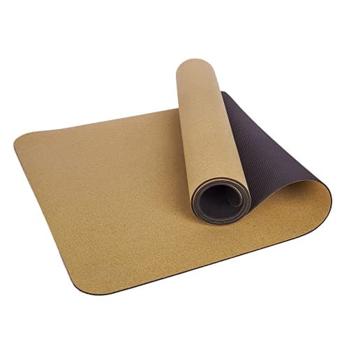 Yogamatte aus Kork und Naturkautschuk nachhaltig - 183cm x 61cm x 5mm - Rutschfest - Breit - Geruchsneutral - Fitness, Gym, Übung, Sport, Schweißabsorbierend Öko Vegan