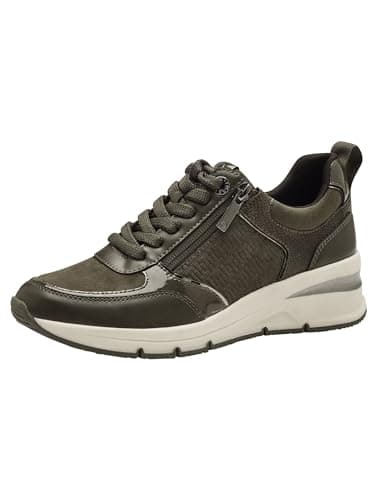 Tamaris Damen Sneaker Vegan; Olive Combined, EU 41 Öko Vegan