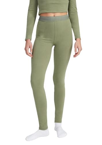 Style & Republic Damen Leggings High Waist Baumwolle – Atmungsaktive Yoga Hose | Ultra-weiche Sporthose für Pilates, Fitness & Freizeit, Elastischer Bund, komfortable Passform,Olive,L
