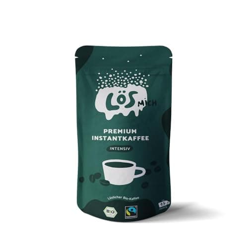 Lösmich Premium Instantkaffee Intensiv für bis zu 15 Tassen | 100% Bio & Fairtrade, keine Zusatzstoffe | Löslicher Kaffee (Klein, kräftig, dunkle Röstung) Bio Öko