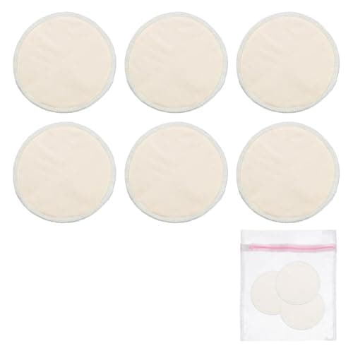Waschbare Stilleinlagen aus Wolle und Seide – 6 Stück Nursing Pads + 1 Stück Wäschenetz – Weiche, atmungsaktive und wiederverwendbare Breast Pads für empfindliche Haut Öko