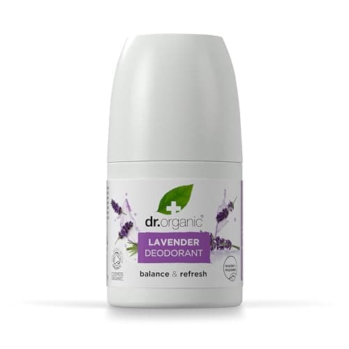 Dr Organic Lavendel-Deodorant, Aluminiumfrei, Für Männer und Frauen, Natürlich, Vegan, Tierversuchsfrei, Paraben- & SLS-frei, Recycelt & Recyclebar, Zertifiziert Bio, 50ml Bio Vegan