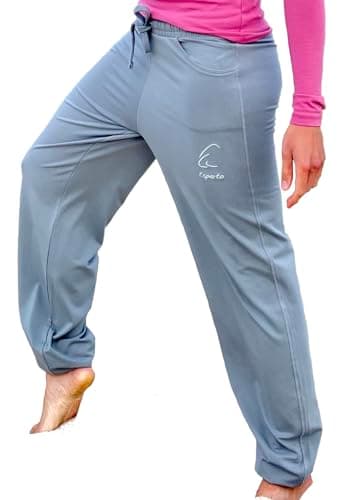 ESPARTO Yogahose Sitaara Herren und - Boyfriend Style - Damen in Bio-Baumwolle (Delfingrau, L)