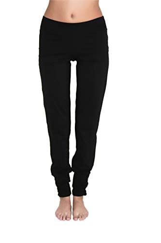 Leela Cotton Damen Yogahose Hose Bio-Baumwolle Freizeithose Sporthose Pilates (M, schwarz) Bio