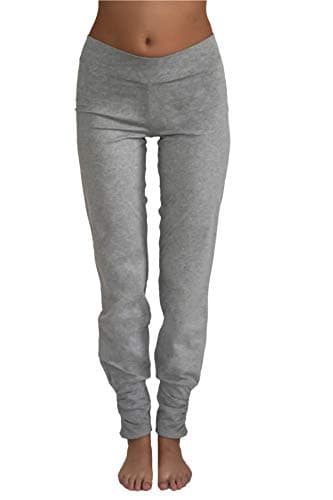 Leela Cotton Damen Yogahose Hose Bio-Baumwolle Freizeithose Sporthose Pilates (S, hellgrau)