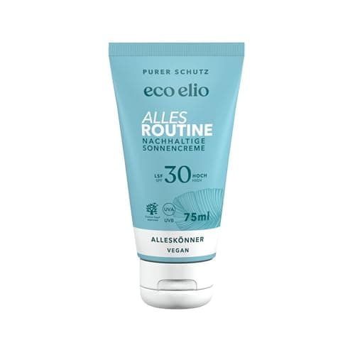 Eco Elio LSF 30 Nachhaltige Sonnencreme "Alles Routine" - 75ml Ohne Octocrylene und Mikroplastik I Sunscreen für Gesicht und Körper I Reisegröße Öko