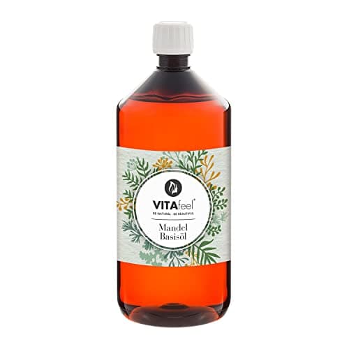 VitaFeel Mandel Basisöl, 1er Pack (1 x 1000 ml) vegan, gentechnikfrei, ideal zur Haut- und Haarpflege, für Aromatherapie & als Basisöl für Massageöle oder Naturkosmetik Öko Vegan