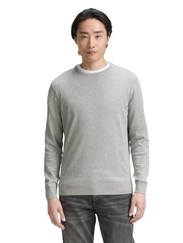 TOM TAILOR Herren Basic Strickpullover mit Crewneck