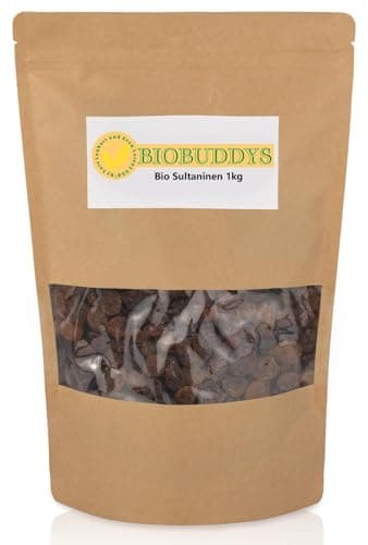 Bio Sultaninen 1kg – natürlich & fruchtig – perfekt für Müsli, Backen & Snacks - Bio Rosinen ungezuckert, ungeschwefelt, leckere getrocknete Weinbeeren Bio Vegan