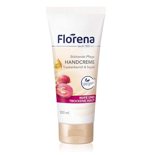 Florena Handcreme mit Traubenkernöl & Sojaöl, Vegan, 1er Pack (1 x 100 ml) Bio Vegan