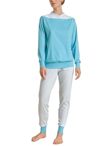CALIDA Soulmate Bündchen-Pyjama Damen, aus 100% Baumwolle