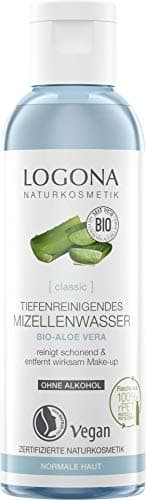 Bio Mizellenwasser von LOGONA Naturkosmetik mit Bio-Aloe Vera, Tiefenreinigendes Mizellen Reinigungswasser für wasserfestes Make-up, Natürlich & Vegan, 125 ml Bio Öko Vegan