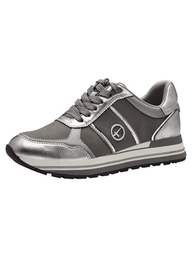 Tamaris Damen Sneaker Vegan; Grey Combined, EU 39 Öko Vegan