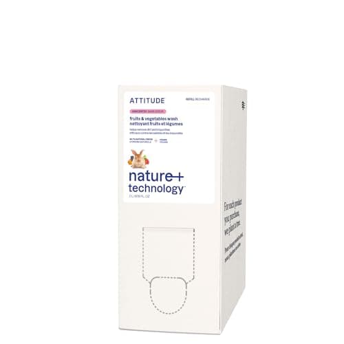 ATTITUDE Natürliche Obst- und Gemüsewäsche, nachhaltige Großpackung, produziert Schmutzreiniger, ungiftig und hypoallergen, parfümfrei, 180 ml Bio Öko Vegan