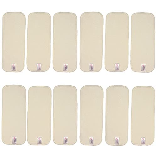 Littles and Bloomz BB12 Wiederverwendbare Windeleinlage, Bambus, 12 Stück