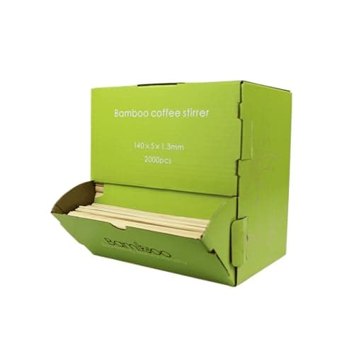 Enpack - 2000 Stück Rührstäbchen aus Bambus 140mm - umweltfreundlicher Kaffeerührer - Nachhaltige Stäbchen - Umrührstäbchen - Einweg Kaffeelöffel für Coffee To Go (140 mm, 2000.00, stück)