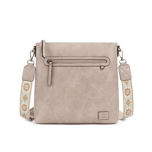 Pomelo Best Umhängetasche Damen Mittelgroß mit RFID Kartenfächern und breitem verstellbarem Gurt, Vegan Leder Handtasche Damen klein, Crossbody Bags Reisetasche für Frauen Vegan