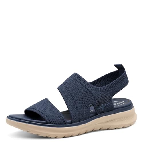 Tamaris Comfort Damen Sandalen flach zum Schlupfen Vegan, Blau (Navy), 38 EU Vegan