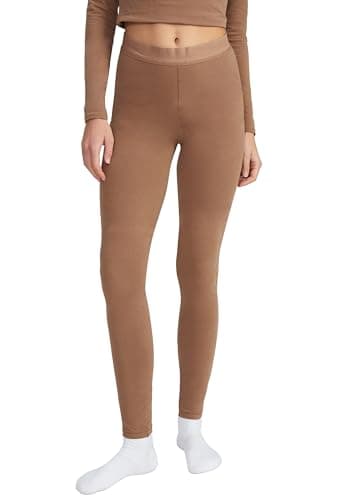 Style & Republic Damen Leggings High Waist Baumwolle – Atmungsaktive Yoga Hose | Ultra-weiche Sporthose für Pilates, Fitness & Freizeit, Elastischer Bund, komfortable Passform,Holz,XL