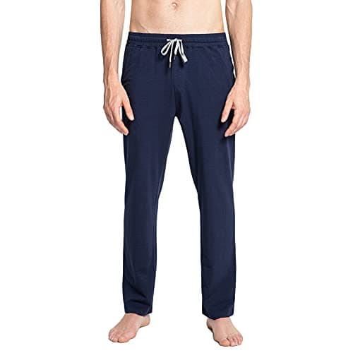 MaaMgic Herren Leichte Yogahose Jogginghose Baumwolle atmungsaktiv Trainingshose, Navy Blau, L
