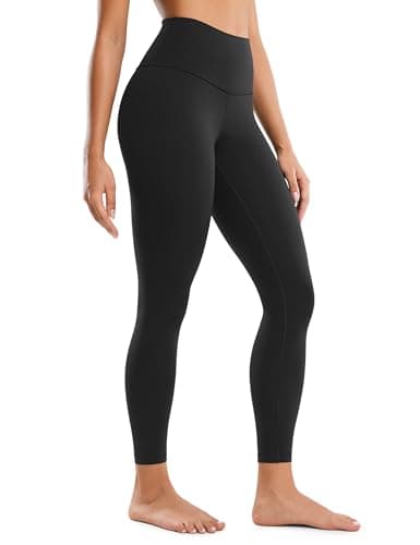 CRZ YOGA Butterluxe Damen High Waist Sport Leggings Blickdicht Yoga Leggins Sporthose Workout Gym Yogahose - 64cm Schwarz 36