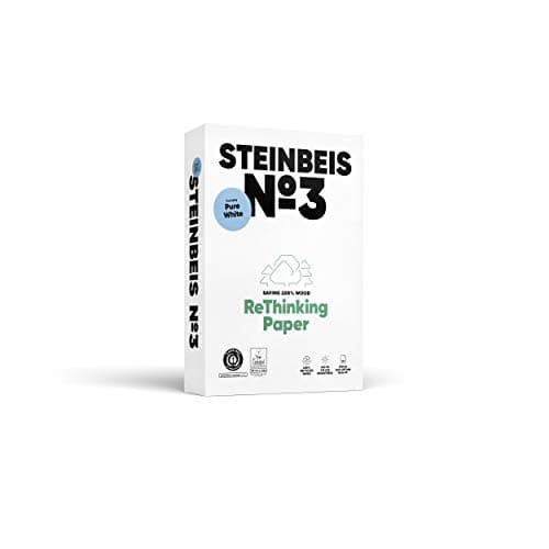 STEINBEIS Nr. 3 PUREWHITE, Reprogrammpapier, 100% recycelt, Naturfarbe, 80 g, A4, blauer Engel, 500 Blatt