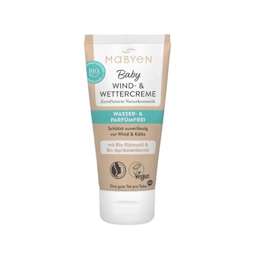 MABYEN Wind- und Wettercreme 50 ml | ÖKO-TEST Sehr gut - Babycreme Körper und Gesicht - Zertifizierte Naturkosmetik - Natrue, Vegan, Parfümfrei, Wasserfrei. Öko Vegan