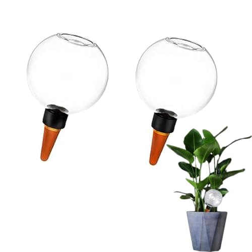 COOGIME Bewässerungskugel 500ml, Automatischer Pflanzenbewässerer Kugel, Transparent Wasserspender - Intelligente Tropfbewässerung für Urlaub, Büro & Faule Gärtner, 2 Stück(500ml)