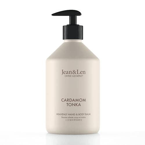Jean & Len Heavenly Hand- & Body Balm Cardamom & Tonka, für ein duftendes Pflegeerlebnis, mit Bio-Arganöl und Sheabutter, Hochwertige Flasche, ohne Parabene & Silikone, 500 ml Bio Öko Vegan