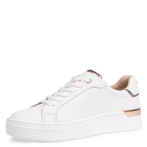 s.Oliver Damen Sneaker flach mit Schnürsenkeln Low Top, Weiß (White Comb.), 40 EU Öko