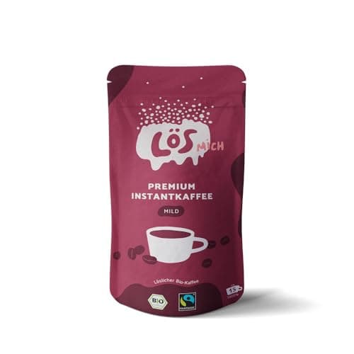 Lösmich Premium Instantkaffee Mild für bis zu 15 Tassen | 100% Bio & Fairtrade, keine Zusatzstoffe | Löslicher Kaffee (Klein, sanft, milde Röstung) Bio Öko