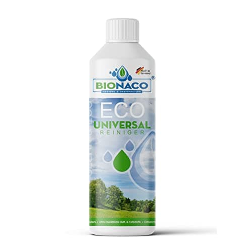 BIONACO ECO Universal Reiniger Konzentrat, 1 Liter, Allesreiniger für Boden und Oberflächen, leistungsstarker und nachhaltiger Industriereiniger ohne zusätzliche Duft- oder Farbstoffe Bio Öko