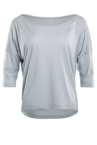 WINSHAPE Damen Ultra Leichtes Modal-3/4-arm Mcs001 Yoga-Shirt, Cool-grey, XL EU