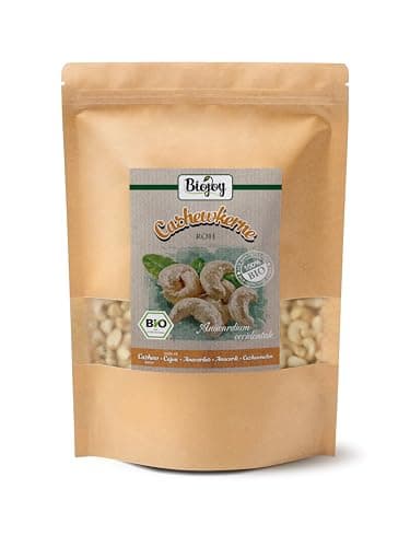 Biojoy BIO-Cashewkerne ganz (1 kg), roh und unbehandelt, Cashew-Nüsse Bio