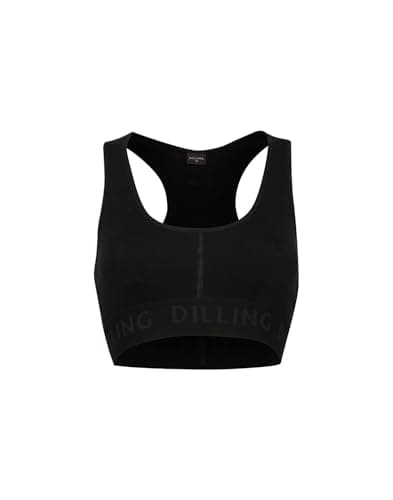 Dilling Damen Sport BH aus Merinowolle - Schwarz 36 Bio Öko