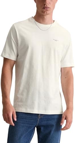Marc O'Polo Herren B61202151060 T-Shirt, Weiß, L EU Bio Öko