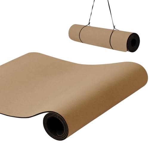 Narwhal Yoga Matte korkmatte Yogamatte Gymnastikmatte Sportmatte Fitnessmatte Rutschfest Trainingsmatte 183 x 61 x 0.6 cm Nachhaltige Kork Matte
