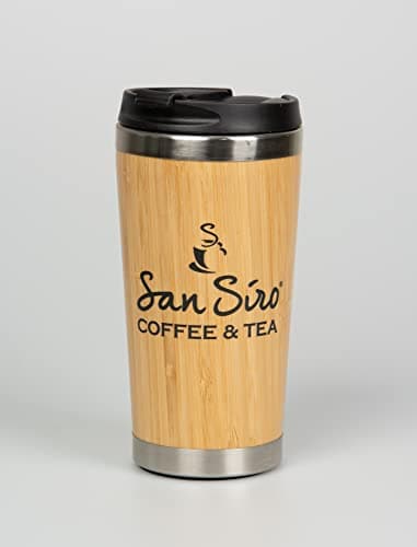 San Siro BIO Thermo- Kaffeebecher to go | Aus Edelstahl & Bambus | lebensmittelecht & umweltfreundlich | Jeder Becher ist einzigartig Bio Öko