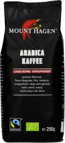 Mount Hagen Bio Röstkaffee g. Bohne, entkoffeiniert (6 x 250 gr) Bio